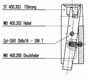 Kipphebelführung Vormontage WB 400 305-U